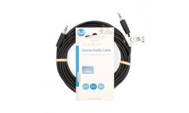 Nedis CAGL22000BK50 sztereo audio kábel, 3,5 mm jack dugó - 3,5 mm jack dugó, 5m