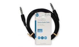 Nedis CAGL23000BK20 6,35 mm sztereo jack dugó (apa) kábel, 2m