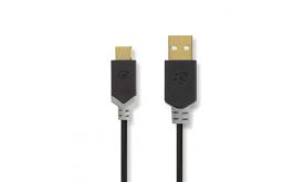 Nedis USB kábel, USB2.0, USB-A dugó - USB-C dugó, 1m (CCBW60600AT10)