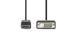 Nedis CCGL37200BK20 Displayport dugó - DVI-D 24+1-Tűs kábel 1080p, 2m