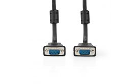 Nedis CCGL59000BK20, VGA kábel, VGA dugó Nikkelezett Maximális felbontás: 1280x768, hossz: 2m