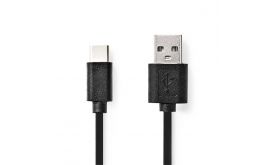Nedis CCGL60600BK20 USB A - USB C (USB-C) kábel, USB2.0, 15W, hossz 2m