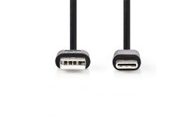 Nedis CCGL60601BK10 USB A - USB C (USB-C) kábel, 5W, hossz 1m
