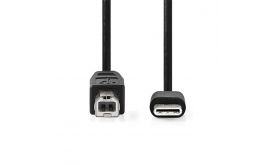 Nedis CCGL60650BK10 USB-C dugó - USB- B dugó (USB C - USB B) kábel, 480 Mbps, 1m