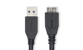 Nedis CCGL61500BK10 USB3.2 - micro-B (micro B) kábel, 5 Gbps, 1m
