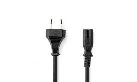 Nedis CEGL11040BK10 tápkábel IEC-320-C7, 2 x 0.75 mm, hossz 1m