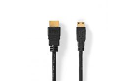 Nedis CVGL34500BK15 mini HDMI - HDMI kábel, 4K@30Hz, 10,2 Gbps, 1,5m