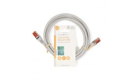Nedis Cat6 patch kábel, szürke, aranyozott érintkezők, 10/100/1000 Mbit/s, hossz 2m, CCGL85220GY20