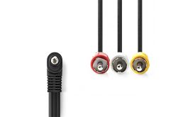 Nedis audio / video kábel, 3,5mm jack - 3x RCA, 1m, CVGL22400BK10