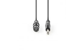 Nedis félprofi audió kábel COTH15120GY50, 6,35mm monó jack dugó - 3p XLR aljzat, hossz 5m, rugalmas