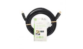 Nedis ultra HD HDMI kábel CVGL34060BK50, HDMI dugó - dugó, 4K@60Hz, ARC, 18 Gbps, aranyozott csatlakozók, hossz 5m