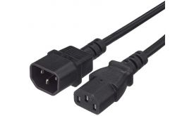 PREMIUMCORD KPS1 Tápkábel - hosszabbító kábel, C13-C14, PC, M/F, 1m fekete