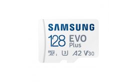 SAMSUNG EVO Plus microSD memóriakártya (2021) 128GB, CLASS 10, UHS-1, U3, V30, A2, + Adapter, R160/W (MB-MC128SA/EU)