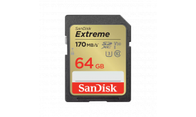 SANDISK 121579, SDXC EXTREME KÁRTYA 64GB, 170/80 MB/s , UHS-I, Class 10, U3, V30