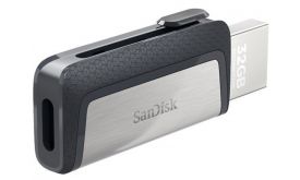 Sandisk Dual Drive Mobil Memória 32GB USB 3.1/Type C (173337) Fekete/Ezüst
