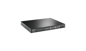 TP-LINK JetStream 28-Portos Gigabit L2 Menedzselhető Switch, 24 PoE+ porttal (TL-SG3428MP)