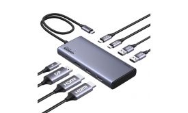 UGREEN USB-C HUB CM639, 2x HDMI, DP, 2x USB, 2x USB-C 3.2 10Gbps, PD, 4K 60Hz