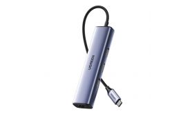 UGREEN CM475 USB-C HUB, 3x USB 3.0, RJ45, USB-C PD (szürke)