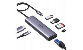 UGREEN CM512 USB-C HUB/adapter 2x USB 3.0, HDMI 4K, RJ45, SD/TF, PD