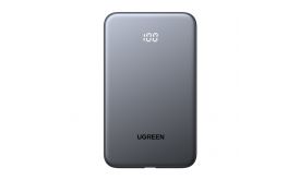 UGREEN PB526 10000 mAh-s power bank USB + USB-C, 20 W, beépített kábellel (szürke)