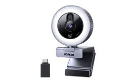 UGREEN CM910 webkamera, 2K, 30 FPS, USB, LED-es megvilágítás, beépített mikrofon