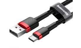 Baseus Cafule USB - Type-C 0.5m gyorstöltő adatkábel (CATKLF-A91) piros/fekete