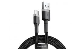 Baseus Cafule USB - Type-C 2m gyorstöltő adatkábel (CATKLF-CG1) szürke/fekete