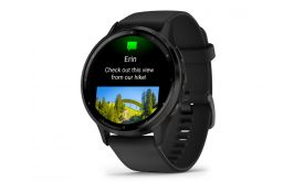 GARMIN Venu 3 okosóra fekete, bőr és szilikon szíjjal (505352)
