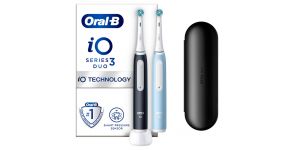 Oral-B iO Series 3 DUOPack elektromos fogkefe csomag, Matt Black + Ice Blue Duo (10PO010401)