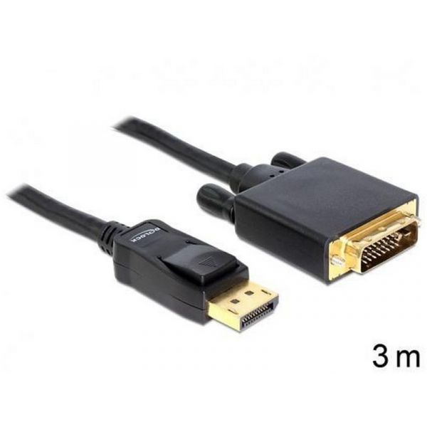 DELOCK Displayport 1.2 male to DVI 24+1 male videó kábel, 3m (82592)