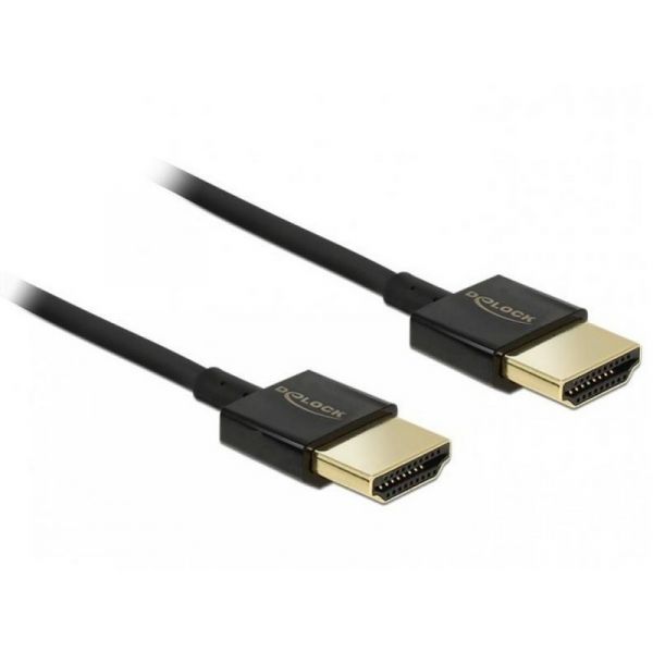 DELOCK HDMI male/male összekötő kábel 3D 4K Slim Premium, 3m (84774)