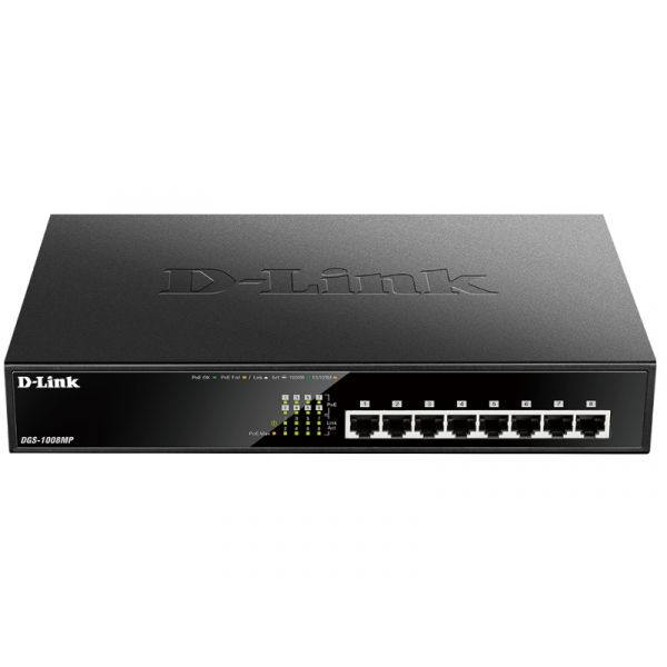 D-Link 8x1000Mbps MAX PoE Gigabites Switch (DGS-1008MP)