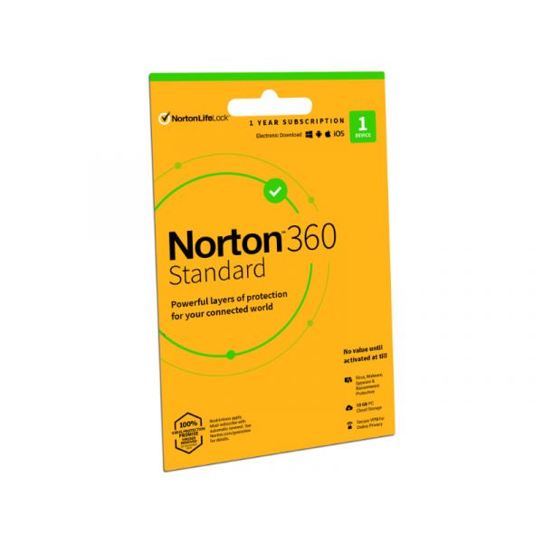 Norton 360 Standard 10GB, 1 felhasználó, 1 eszköz, 1év (Aktiváló kulcs)