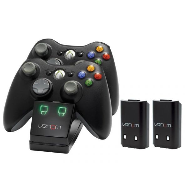 Venom VS2891 Xbox 360 fekete dupla töltőállomás + 2db akkumulátor