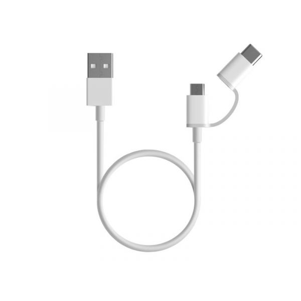 XIAOMI Mi 2-in-1 microUSB, USB Type-C kábel, 1m (SJV4082TY) fehér