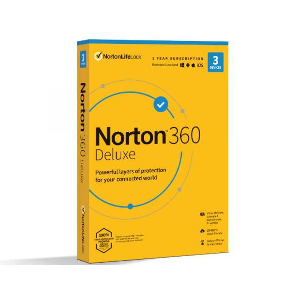 Norton 360 Deluxe 25GB HU 1 Felhasználó 3 Eszköz 1 Év (Dobozos)
