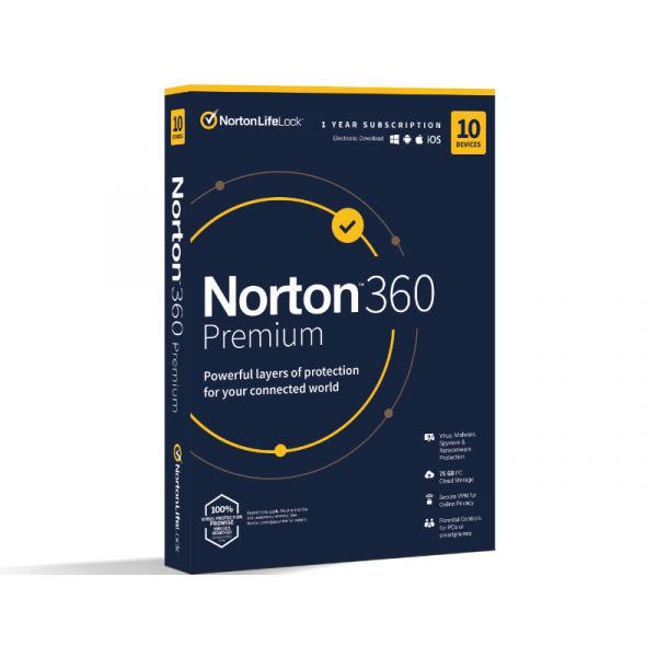Norton 360 Premium 75GB HU 1 Felhasználó 10 Eszköz 1 Év (Dobozos)
