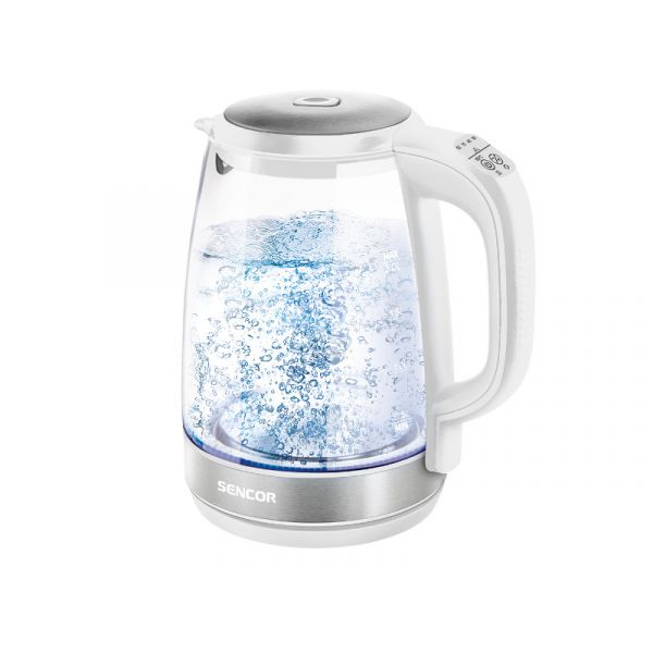 Sencor SWK 2190WH Üveg vízforraló hőmérsékletszabályozóval, 2L, fehér
