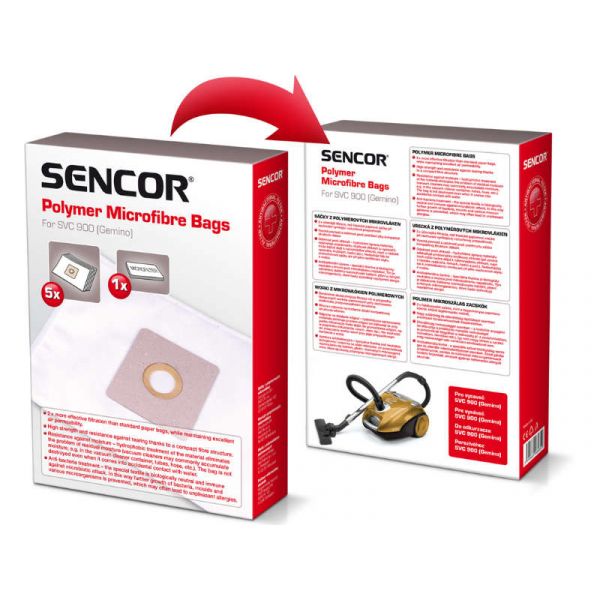 Sencor papír porzsák SVC 900 porszívóhoz, 5db