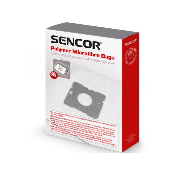 Sencor papír porzsák SVC 60 / 85 / 93 porszívókhoz, 5db