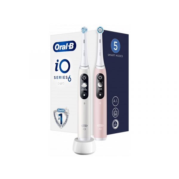Oral-B iO Series 6 DuoPack elektromos fogkefe csomag (10PO010328) White + Pink