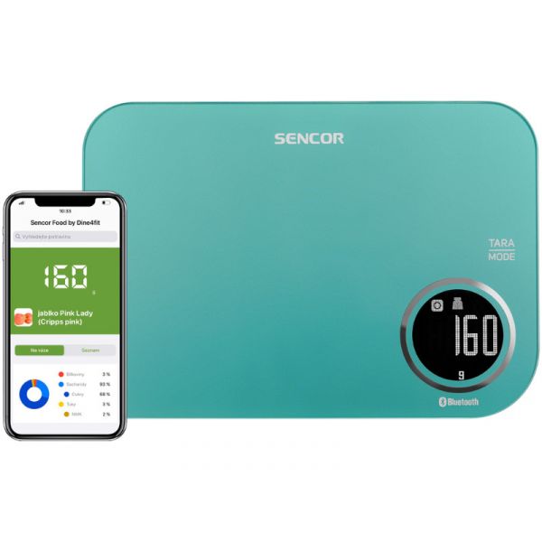Sencor SKS 7070GG Okos konyhai mérleg Bluetooth (41008920) Türkiz