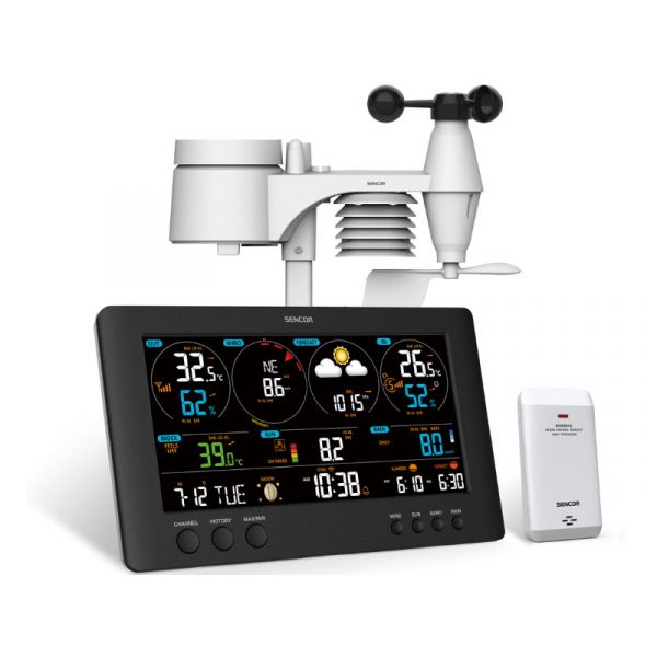 Sencor SWS 12500 WiFi-s meteorológiai állomás (35054541) Fekete-fehér