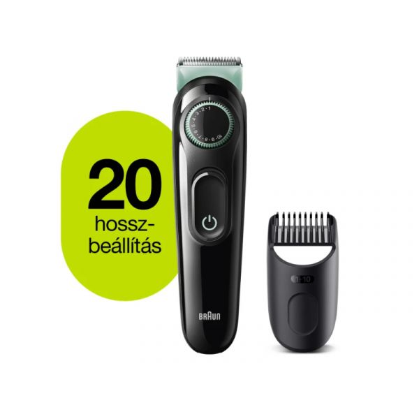 Braun BT3321 szakállvágó (10AS490110) fekete / élénkzöld
