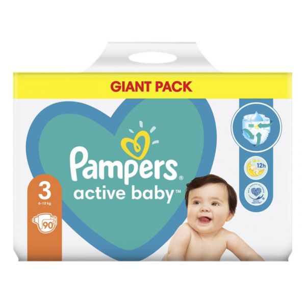 Pampers Active Baby Dry 3 pelenka, 6-10kg, 90db (10DP010371)