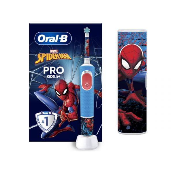 Oral-B D103 Vitality PRO Kids 3+ elektromos gyerek fogkefe (10PO010413) Spiderman + útitok