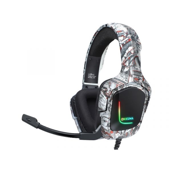 Onikuma K20 RGB Gaming fejhallgató, Camouflage Fehér