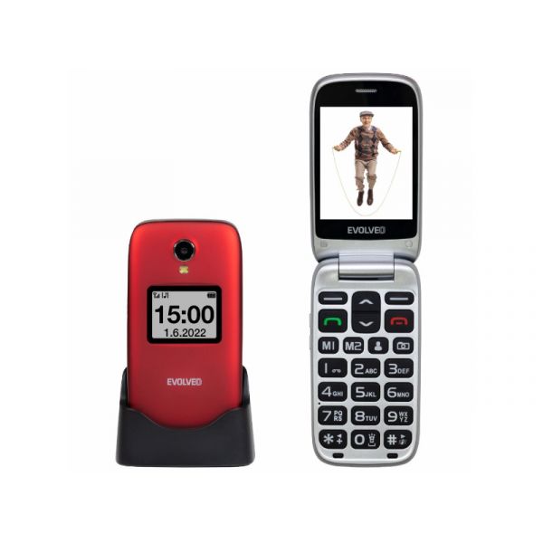 Evolveo EasyPhone FS flip-up mobiltelefon (SGM EP-771-FSR) piros