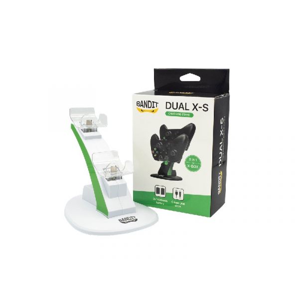 Bandit Xbox Series X&S töltőállomás + 2db 1400mAh akkumulátor, fehér