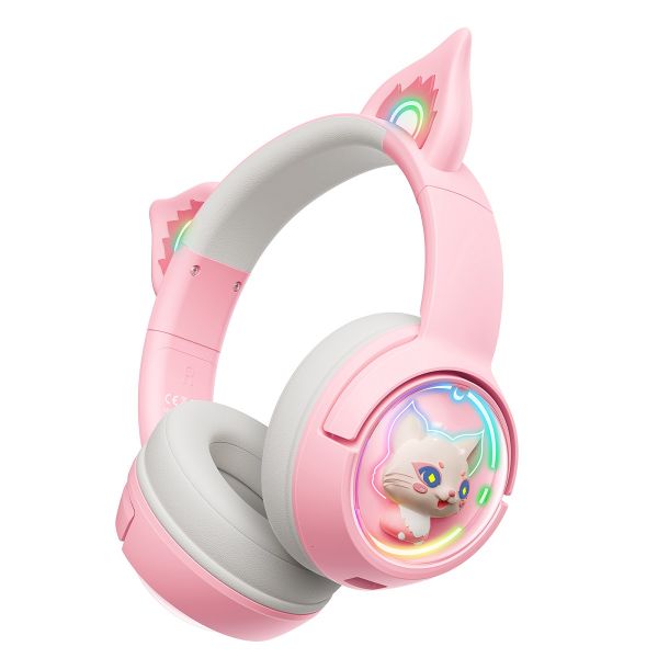 Onikuma B5 vezeték nélküli Gaming headset - pink - cicafüles